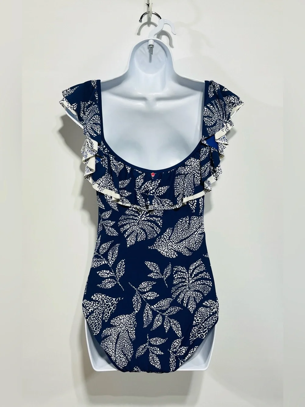 Red Carter Amazon Jungle Off-Shoulder Maillot One-Piece Swimsuit Size Large